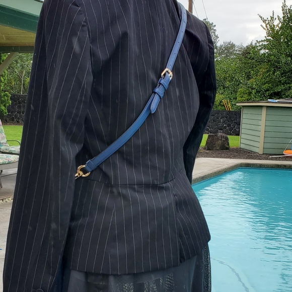 Laundry By Shelli Segal Pin Stripe Blazer Dress Jacket Women’s Size 10, black - Picture 16 of 17